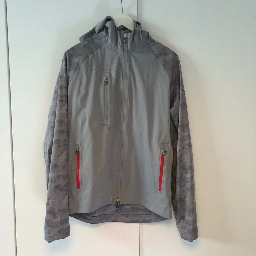 Peter Millar Technical Golf Jacket, Grey w/ Camo Sleeves, Small